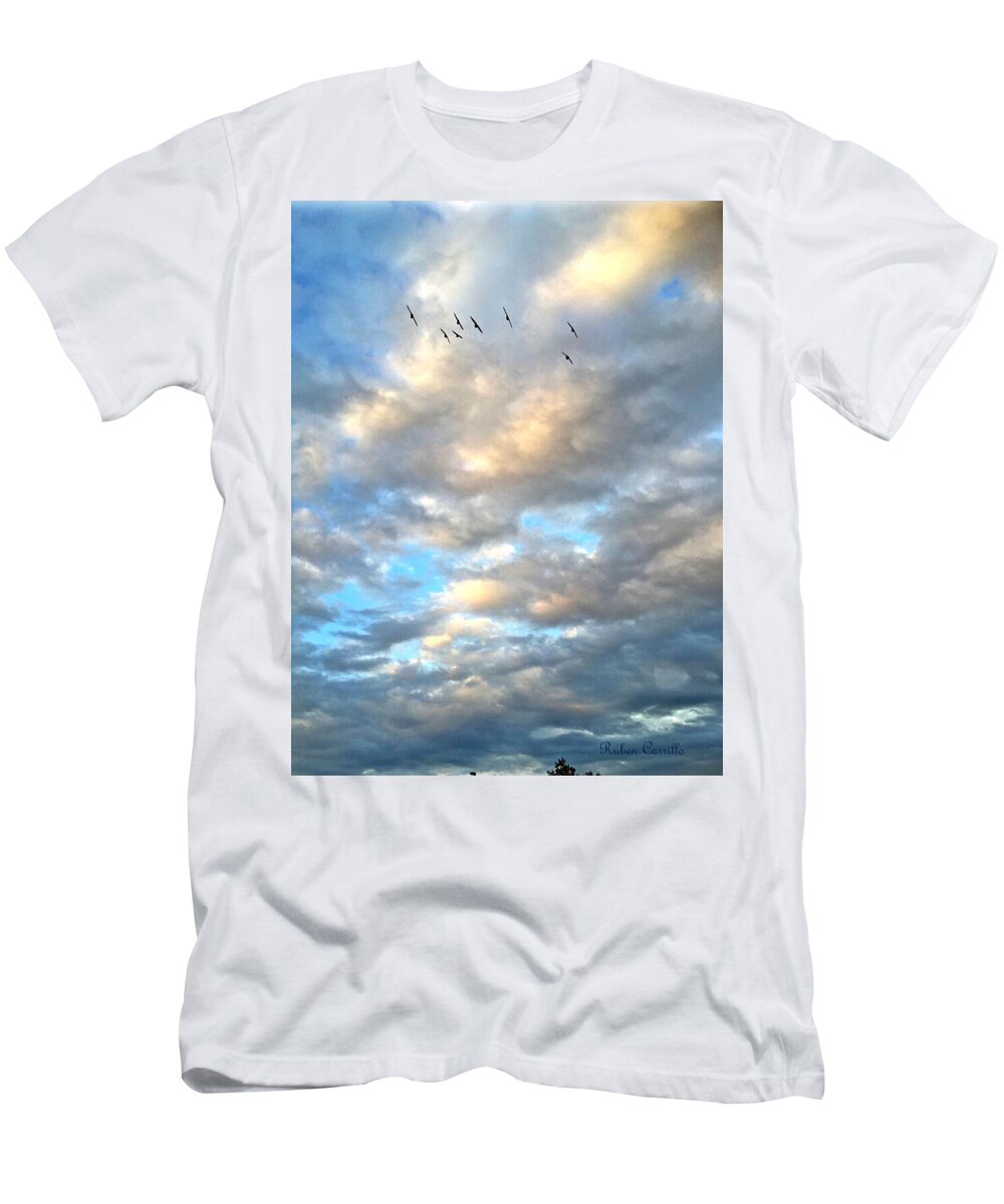 Clouds T-Shirt featuring the photograph Soaring by Ruben Carrillo