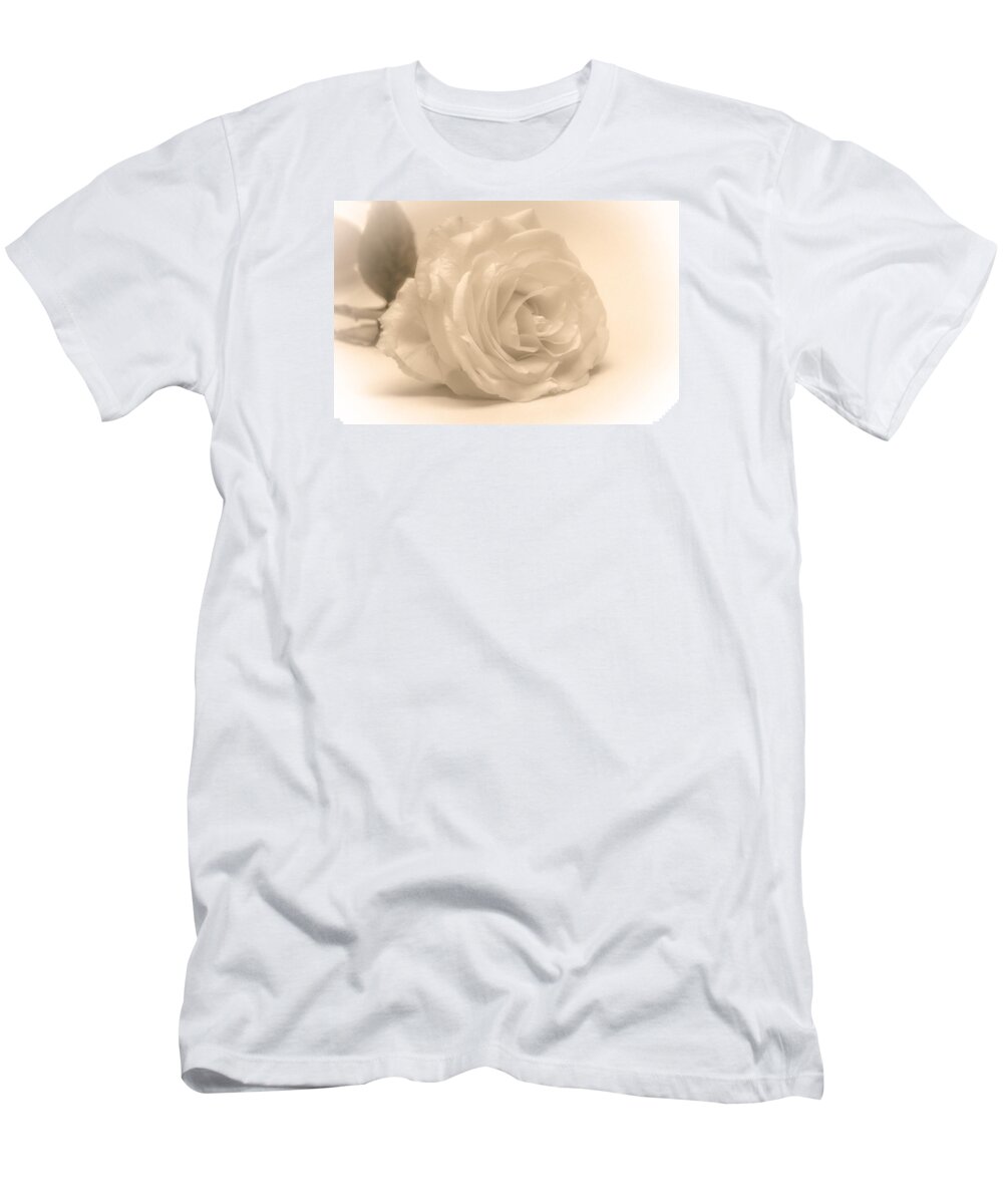 Rose T-Shirt featuring the photograph Soft White Rose by Scott Carruthers