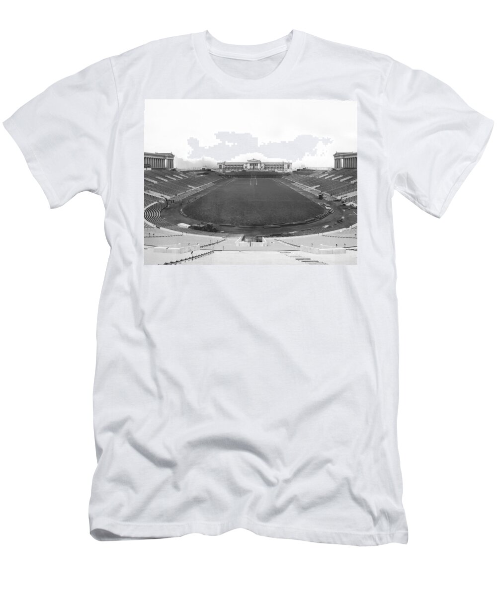 1920s T-Shirt featuring the photograph Soldier Field in Chicago by Underwood Archives