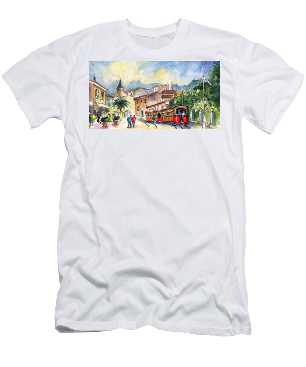 Travel T-Shirt featuring the painting Soller In Majorca 01 by Miki De Goodaboom