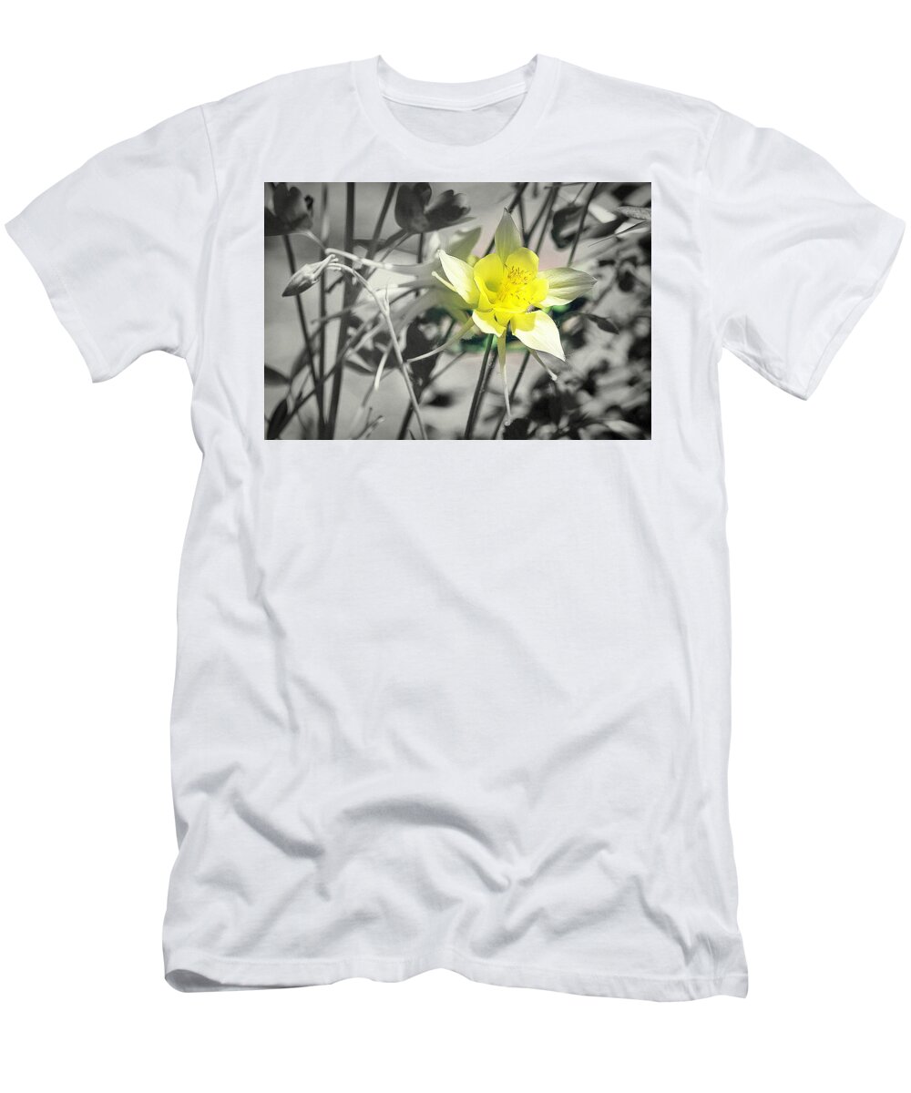 Columbine T-Shirt featuring the photograph Solo by Clarice Lakota