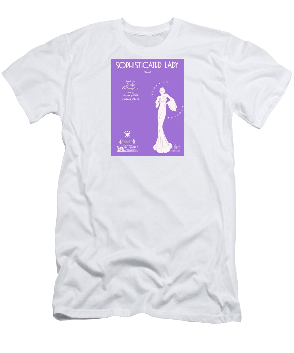 Sophisticated Lady T-Shirt featuring the photograph Sophisticated Lady sheet music art by Barbie Corbett-Newmin