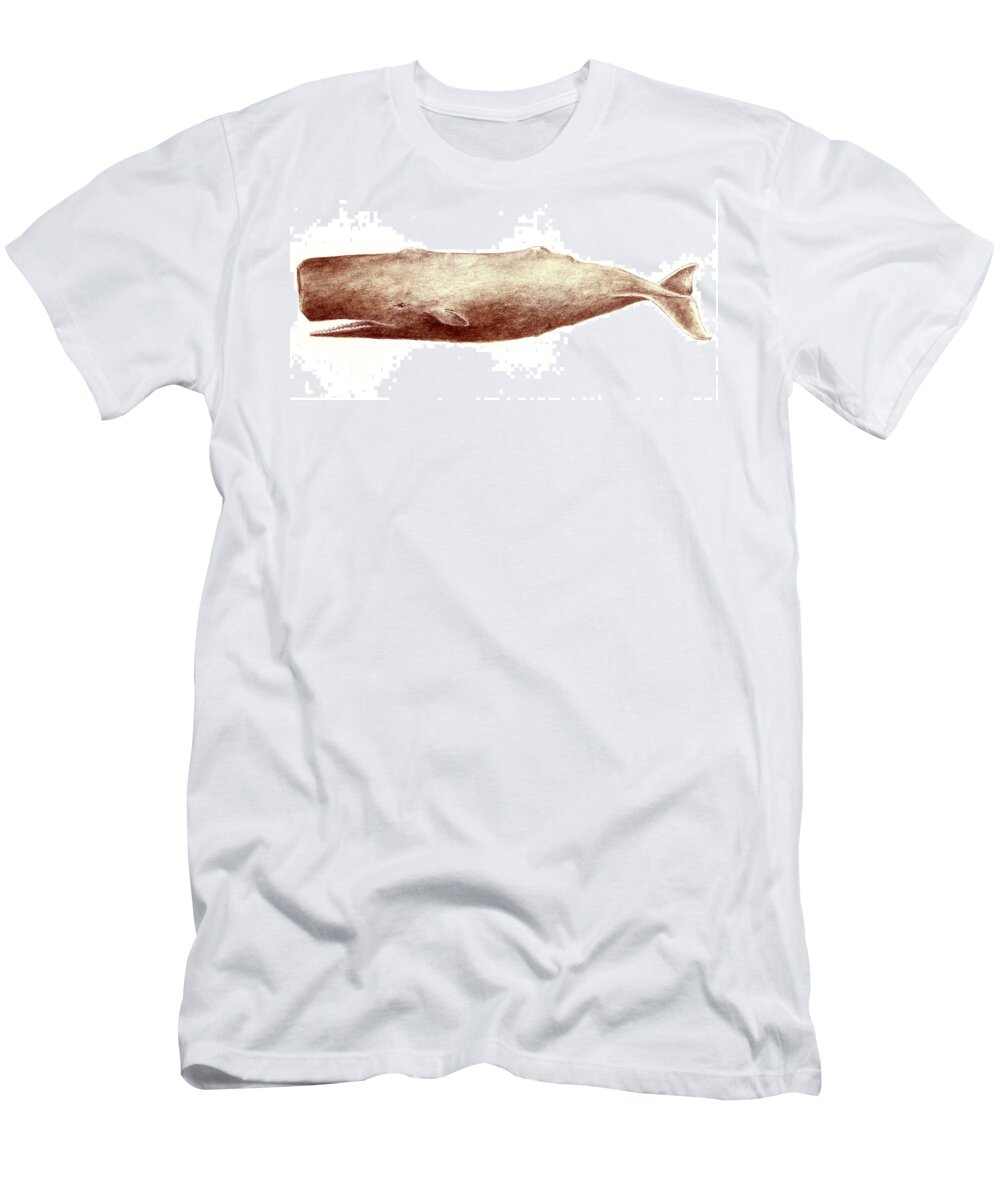 Whale T-Shirt featuring the painting Sperm Whale by Michael Vigliotti