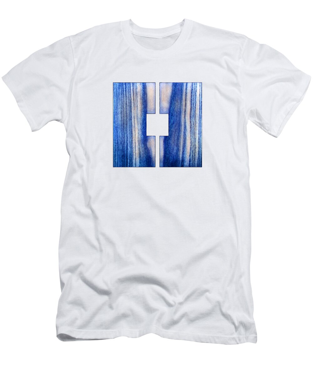 Block T-Shirt featuring the photograph Split Square Blue by YoPedro