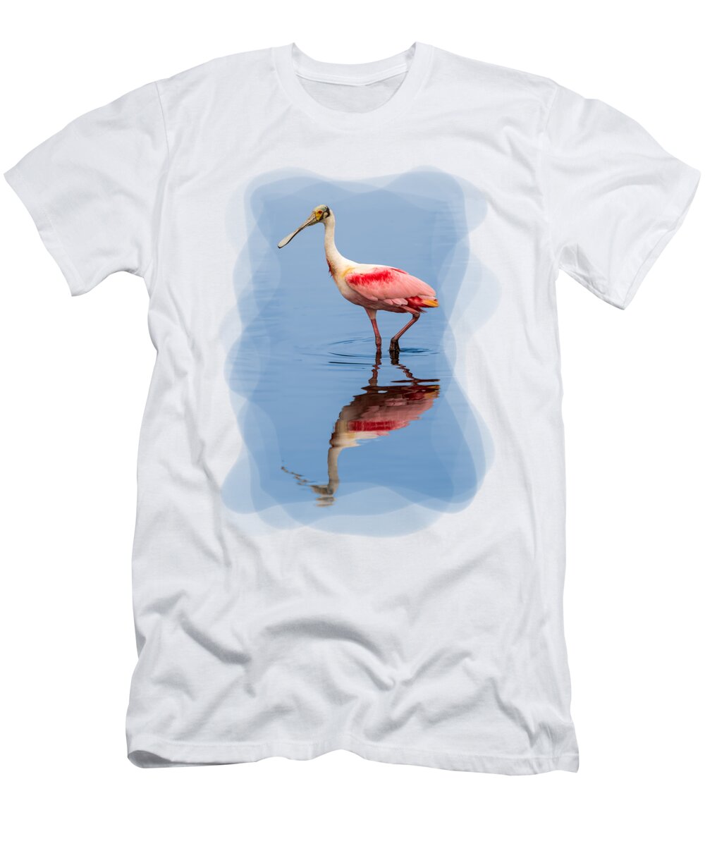 Animals T-Shirt featuring the photograph Spoonbill 3 by John M Bailey
