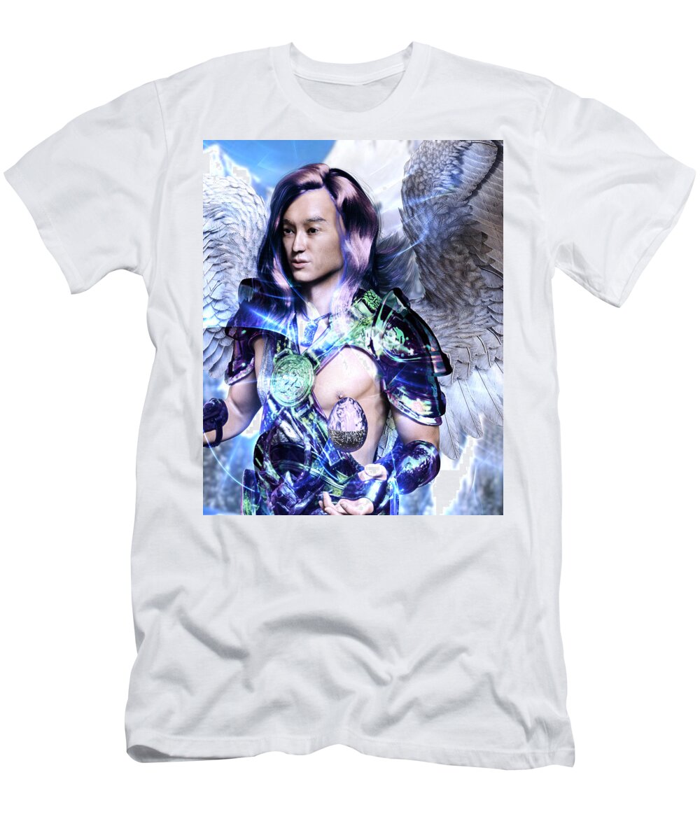 Easter T-Shirt featuring the digital art Spring Angel by Suzanne Silvir