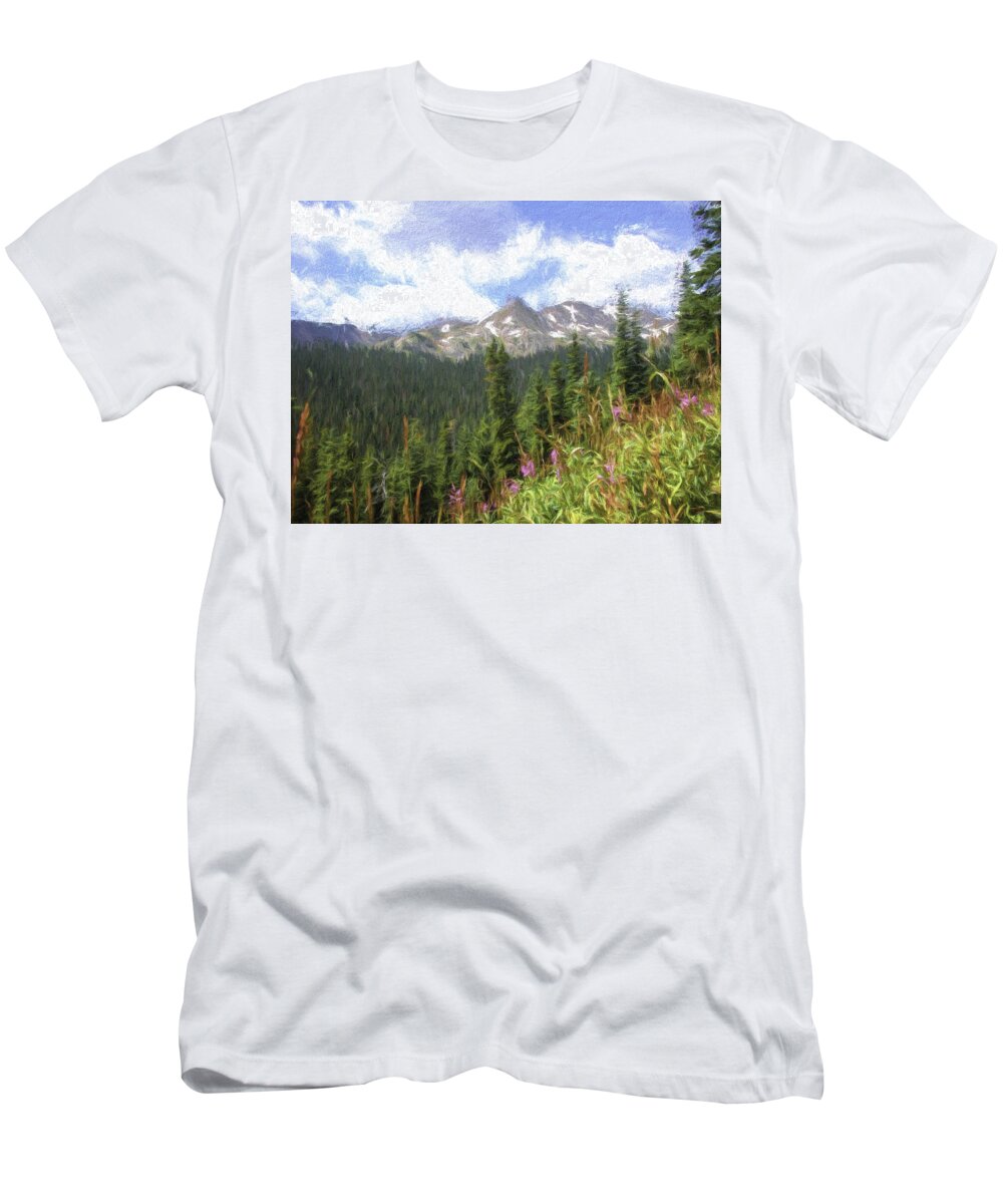 Rockies T-Shirt featuring the photograph Spring Mountain Flowers by Lorraine Baum