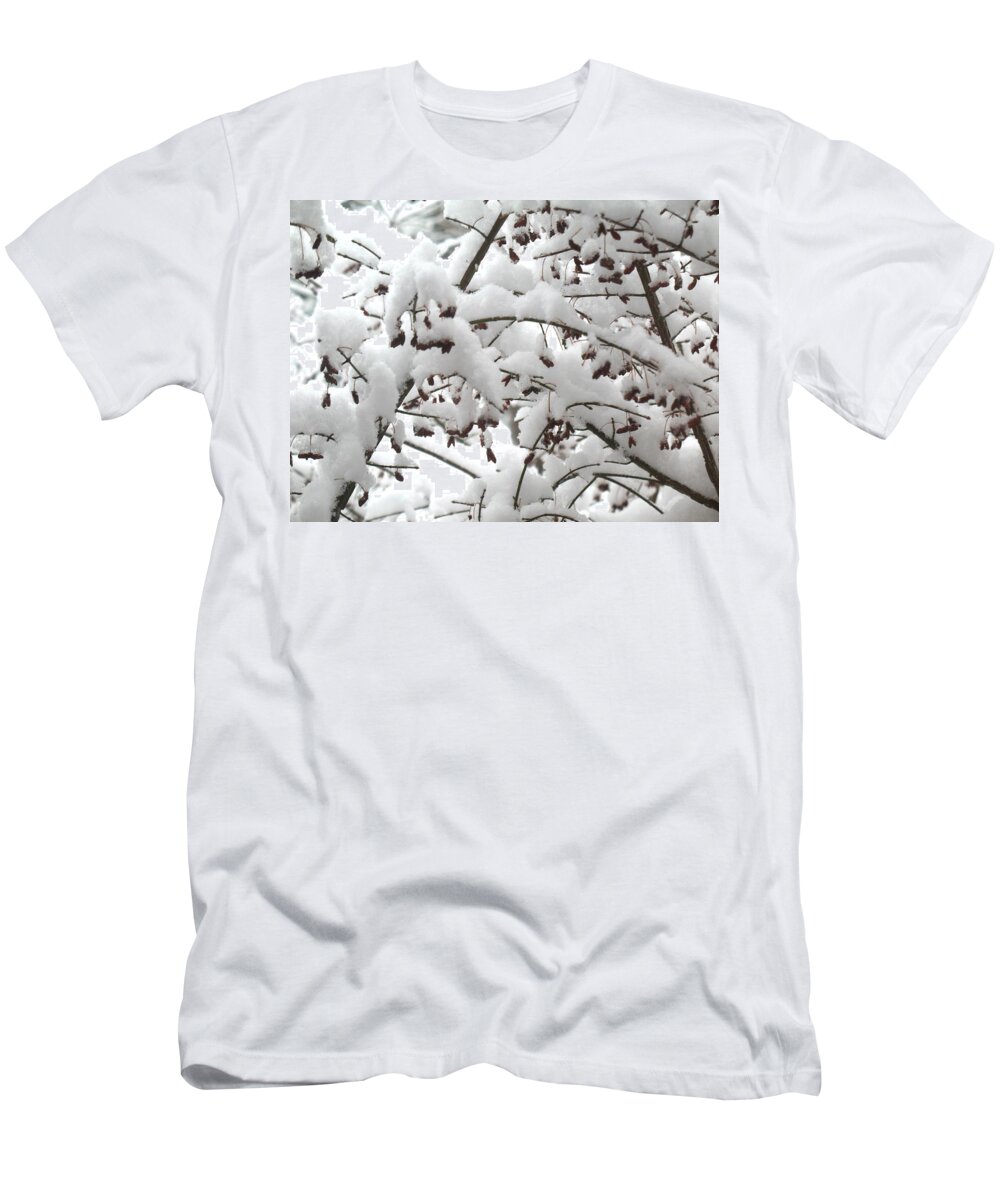 Flowers T-Shirt featuring the photograph Spring Winter Conflict by Ed Smith