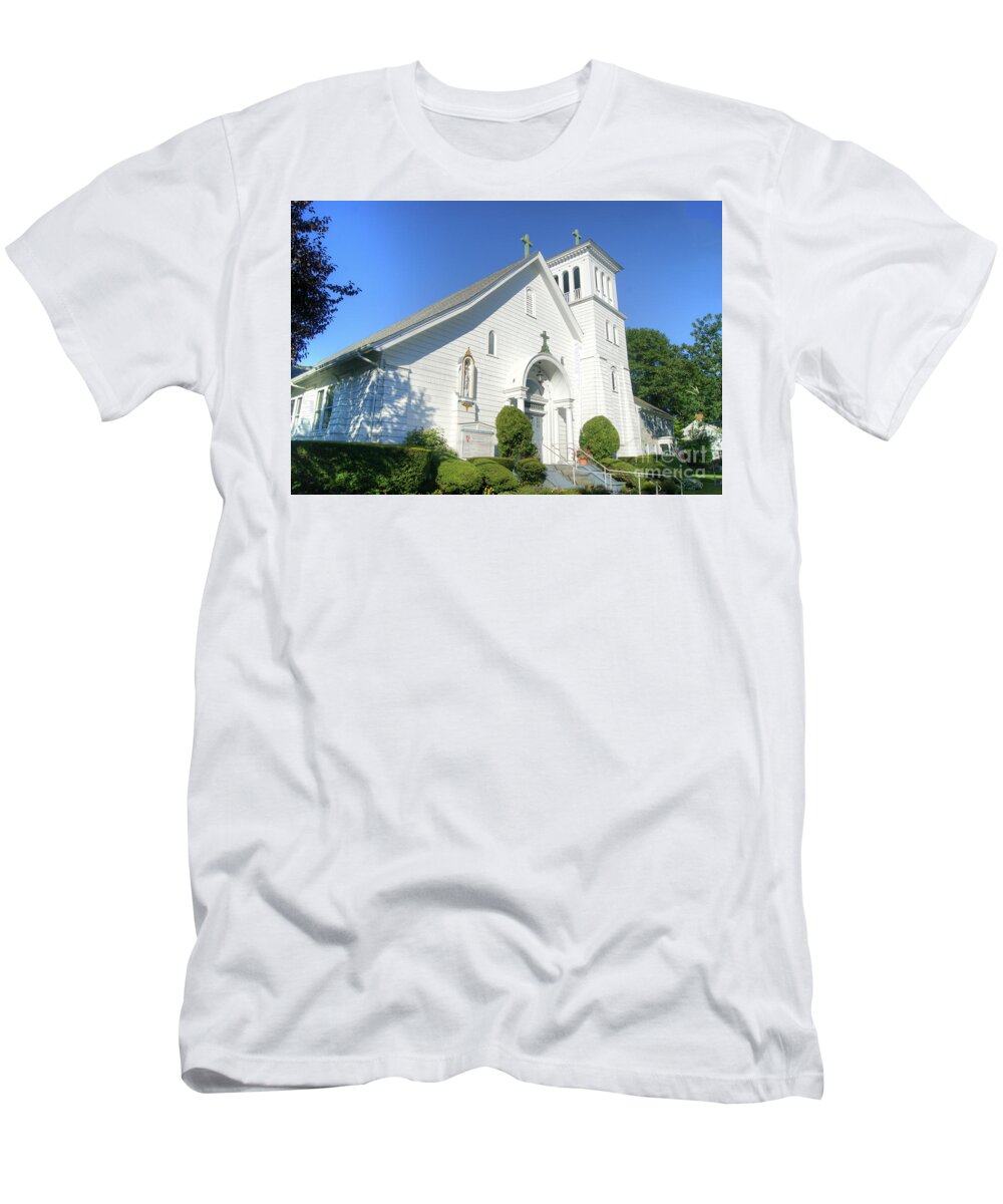 Church T-Shirt featuring the photograph St. Elizabeth's Church, Edgartown. by David Birchall