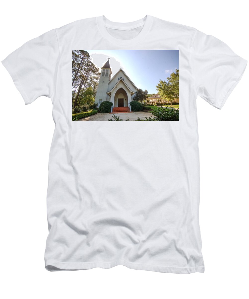 Palm T-Shirt featuring the photograph St. James v3 Fairhope AL by Michael Thomas