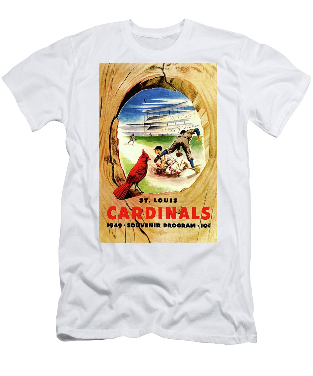 St. Louis Cardinals Vintage 1953 Program Women's T-Shirt by Big 88 Artworks  - Fine Art America