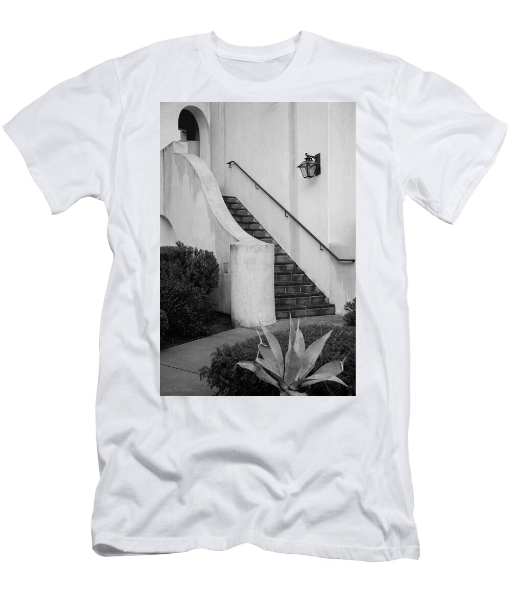 Spanishmission T-Shirt featuring the photograph Stairway by Tim Newton