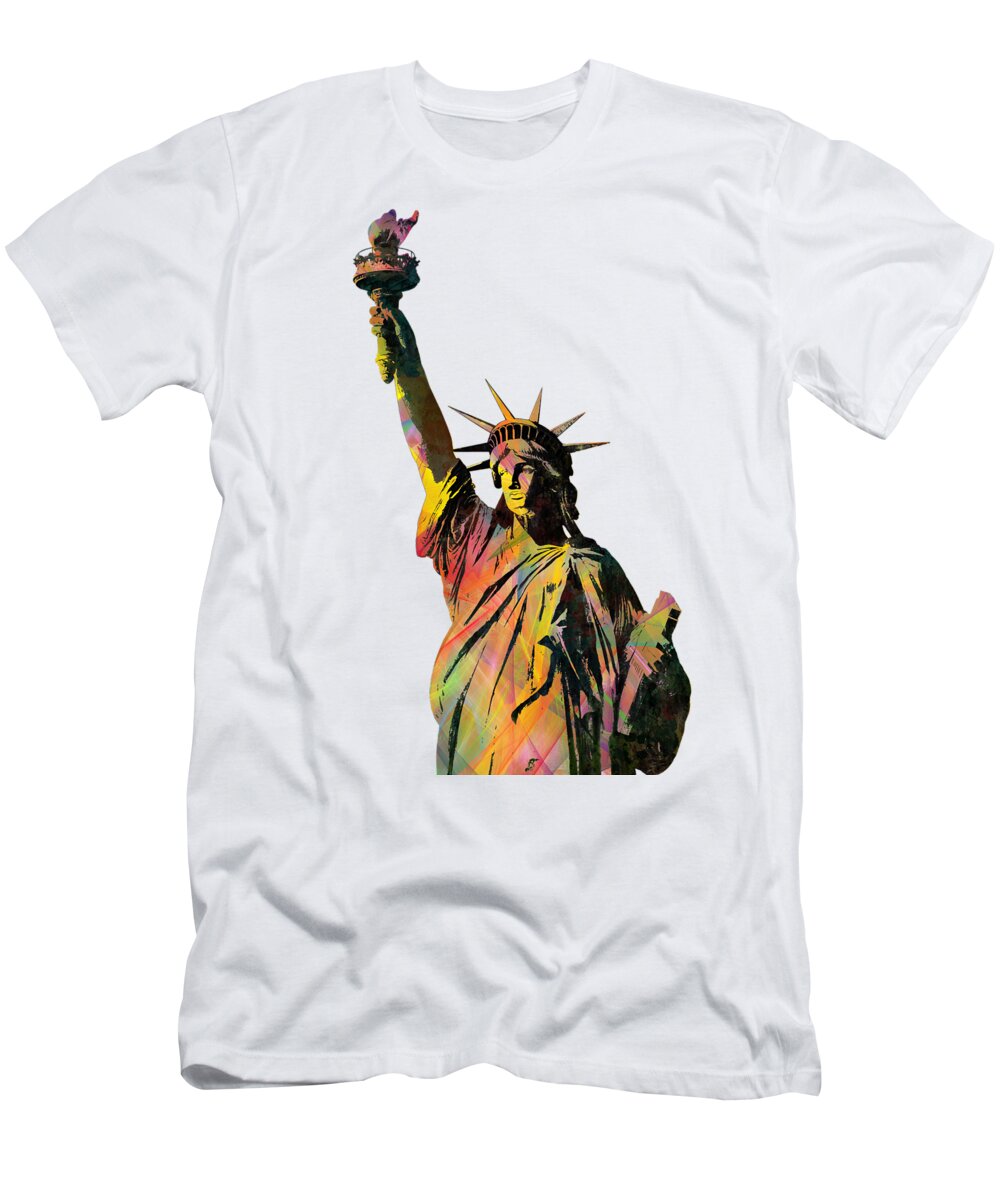 Statue Of Liberty T-Shirt featuring the digital art Statue of Liberty by Marlene Watson