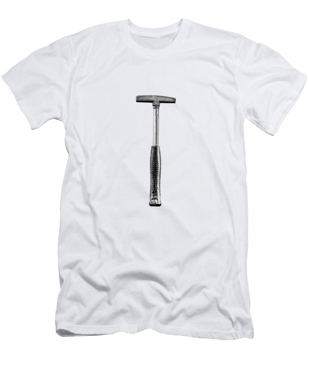 Art T-Shirt featuring the photograph Steel Tack Hammer II on Plywood 74 in BW by YoPedro
