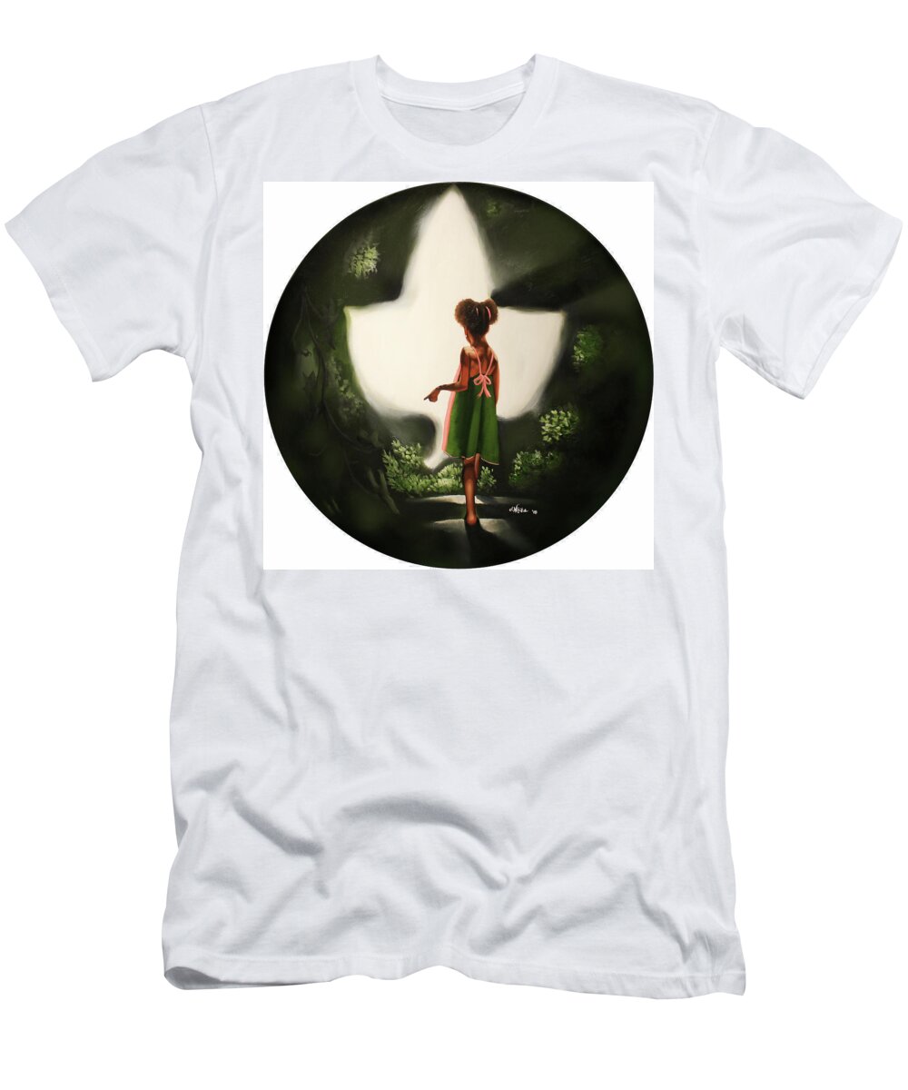 Ivy T-Shirt featuring the painting Step into the Ivy Light by Jerome White