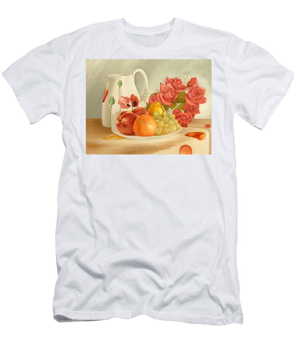 Still Life T-Shirt featuring the painting Still Life by Angeles M Pomata