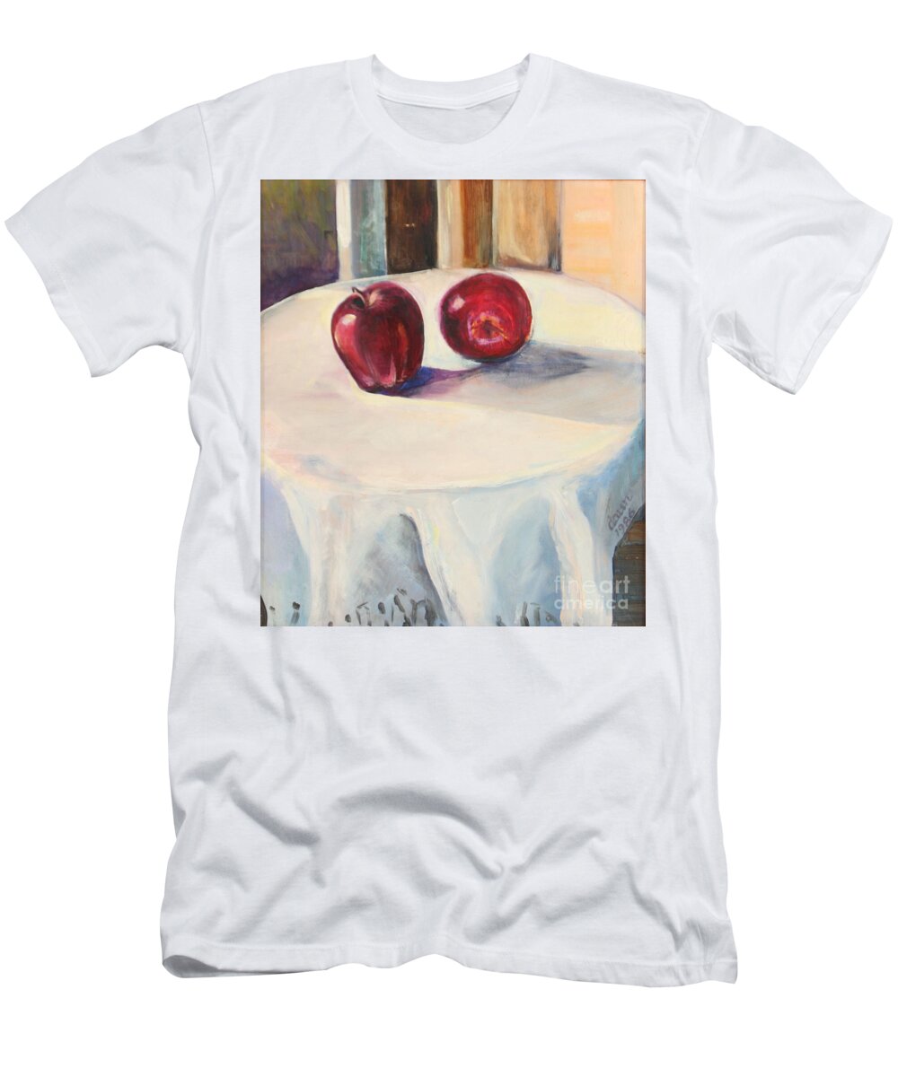 Oil Painting T-Shirt featuring the painting Still Life with Apples by Daun Soden-Greene