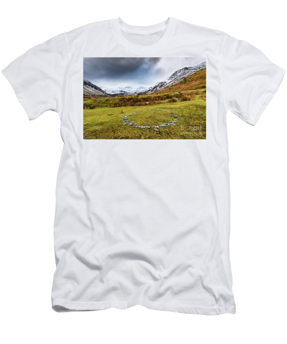 Nant Ffrancon T-Shirt featuring the photograph Stone Circle Snowdonia by Adrian Evans