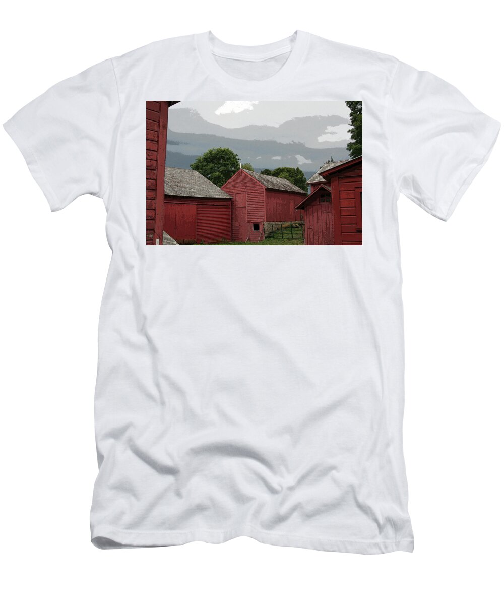 Barn T-Shirt featuring the photograph Storm Brewing - altered by Aggy Duveen