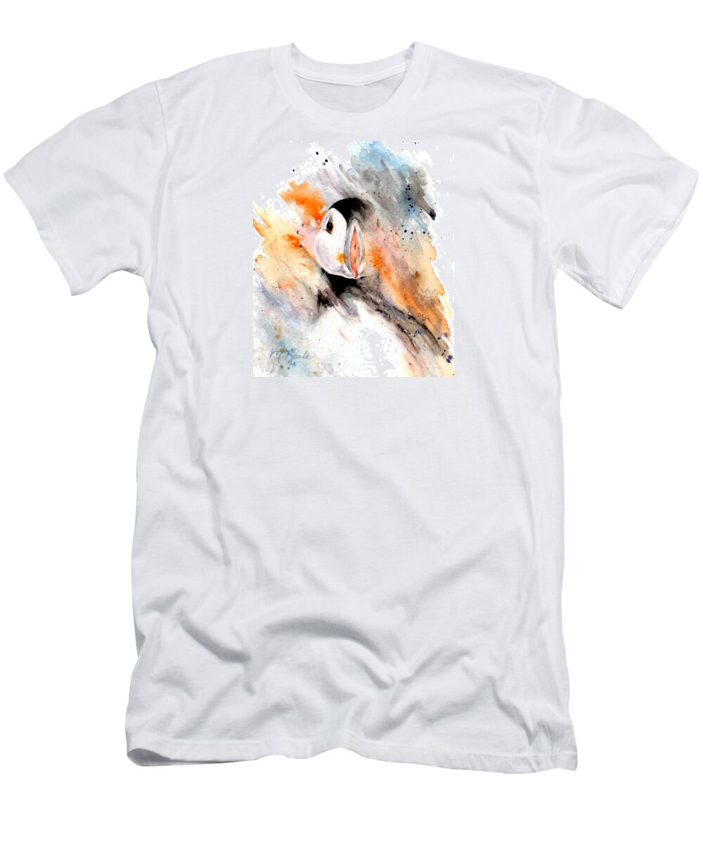 Puffin T-Shirt featuring the painting Storm Puffin by Marsha Karle