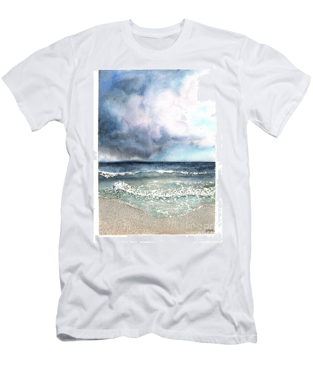 Storm T-Shirt featuring the painting Stormy Day by Hilda Wagner