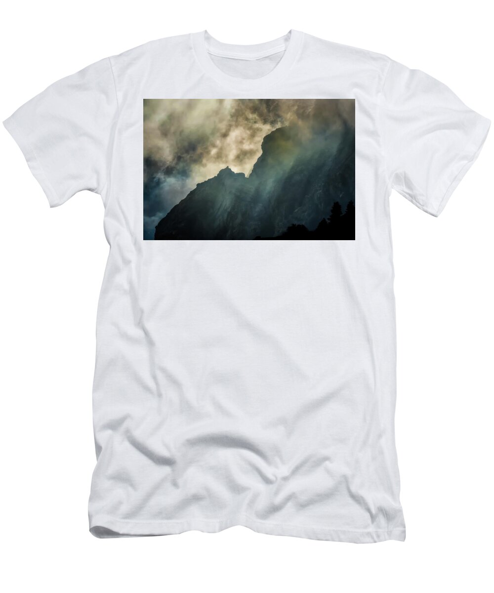 Wasatch Mountains T-Shirt featuring the photograph Stormy Wasatch- Rays by Dave Koch