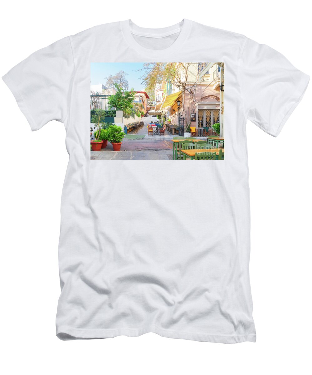 Athens T-Shirt featuring the photograph Street of Athens, Greece by Anastasy Yarmolovich