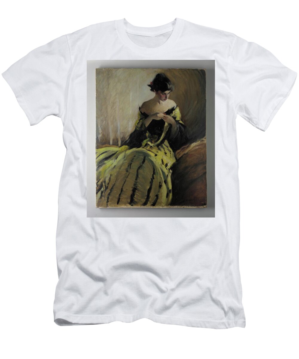 Study In Black And Green (oil Sketch) T-Shirt featuring the painting Study in Black and Green by MotionAge Designs