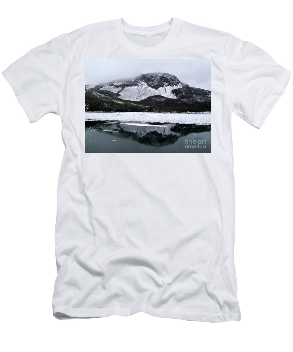 Sugarloaf T-Shirt featuring the photograph Sugarloaf Hill Reflections in Winter by Barbara A Griffin