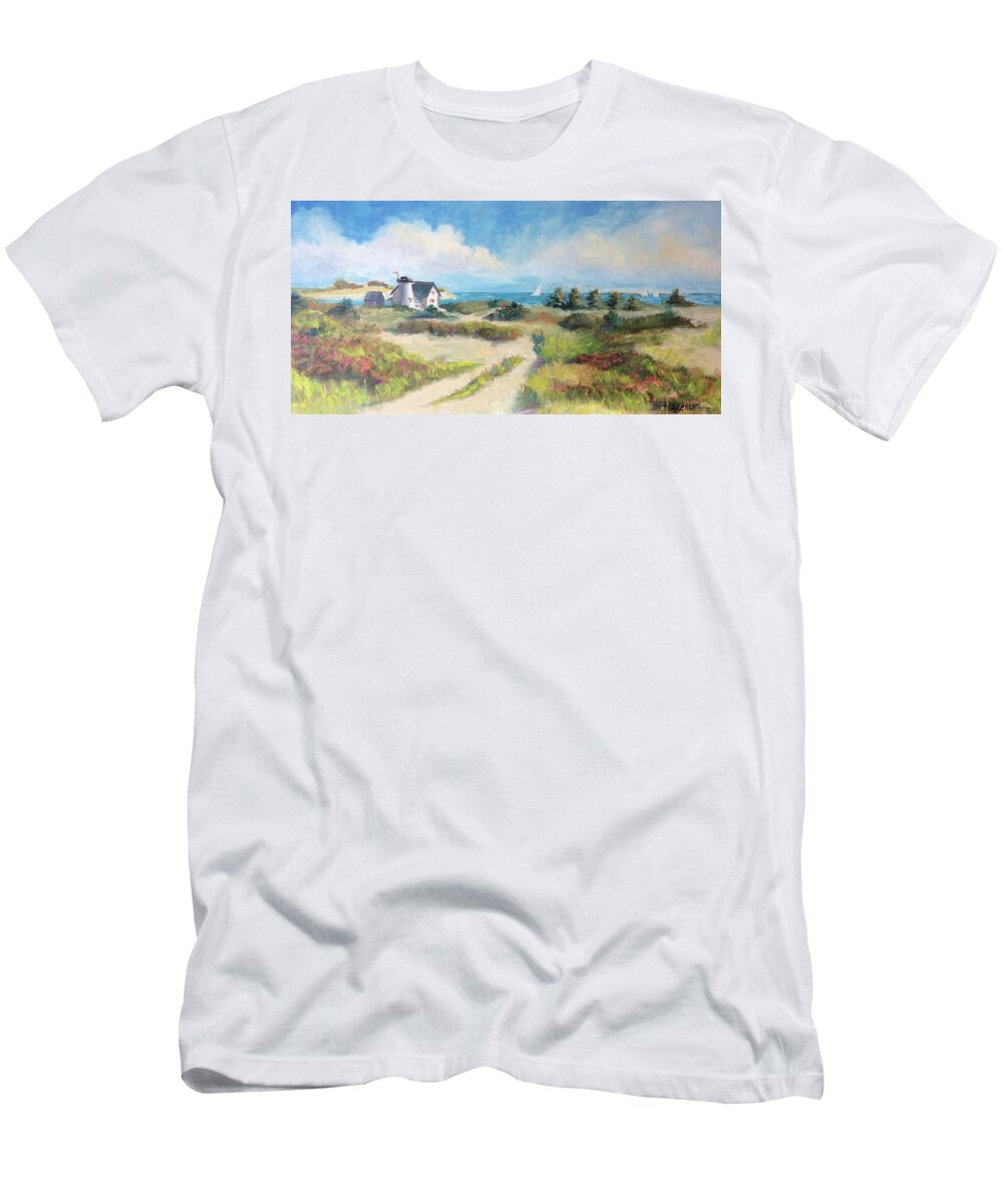 Cape Cod T-Shirt featuring the painting Summer Walk by Barbara Hageman