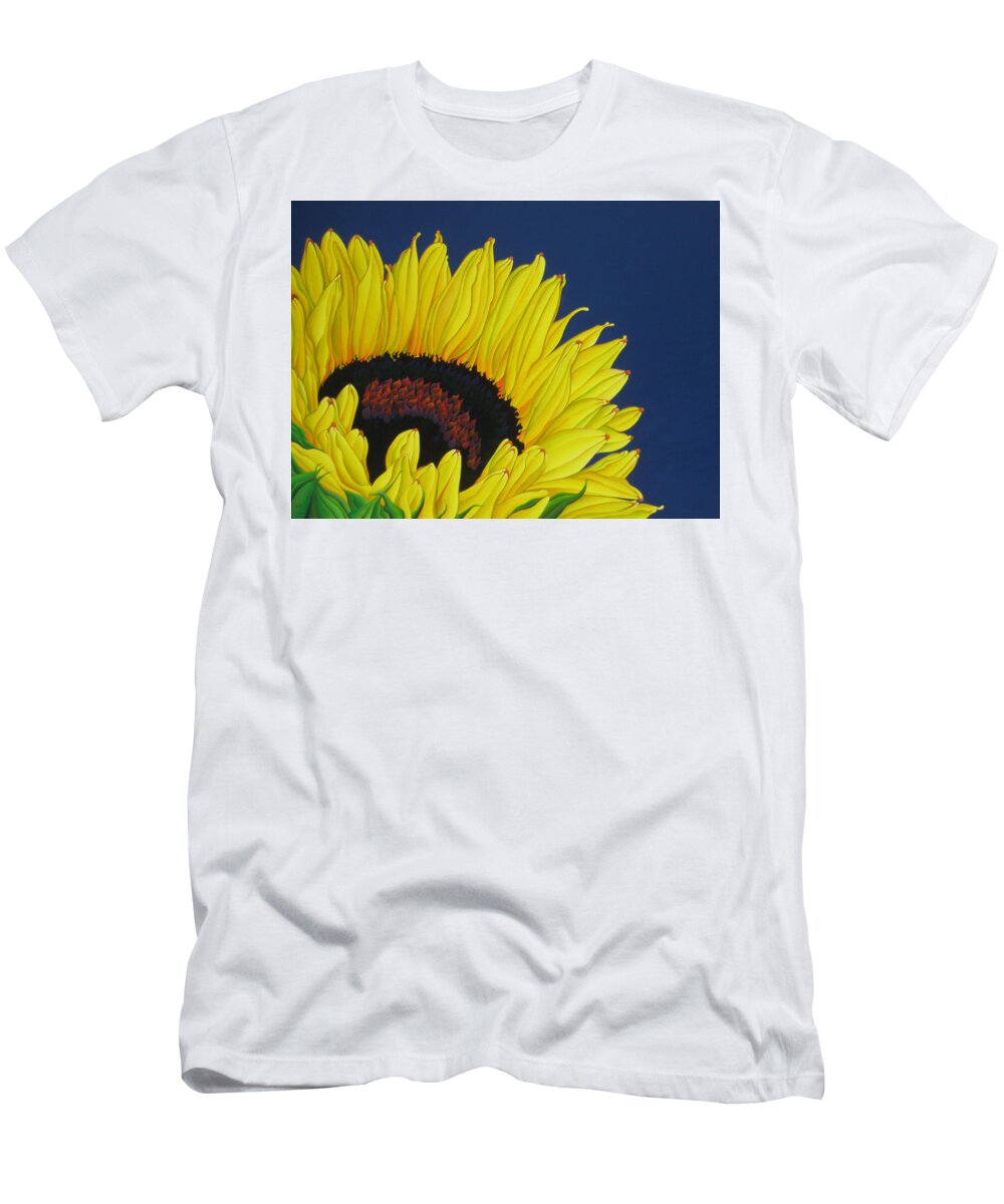 Sunflower T-Shirt featuring the painting Sun Ray Superstar by Amy Ferrari