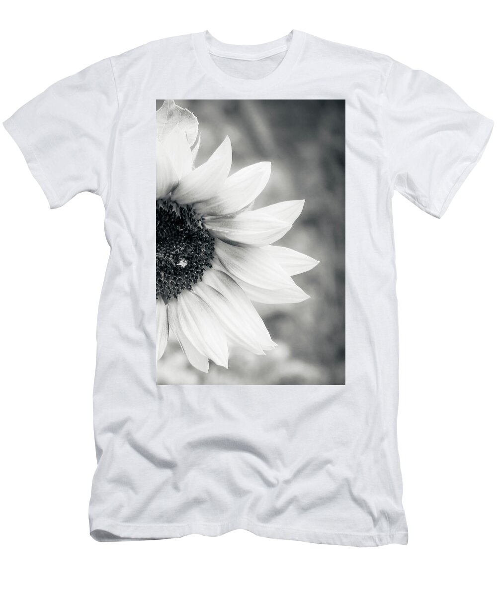 Flower T-Shirt featuring the photograph Sunflower Black and White by Cesar Vieira