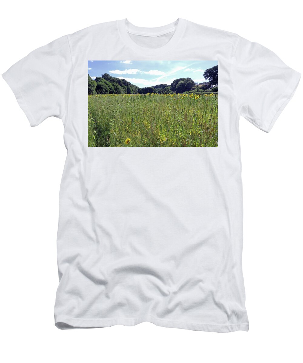 Sunflower Field T-Shirt featuring the photograph Sunflower Field by Tony Murtagh