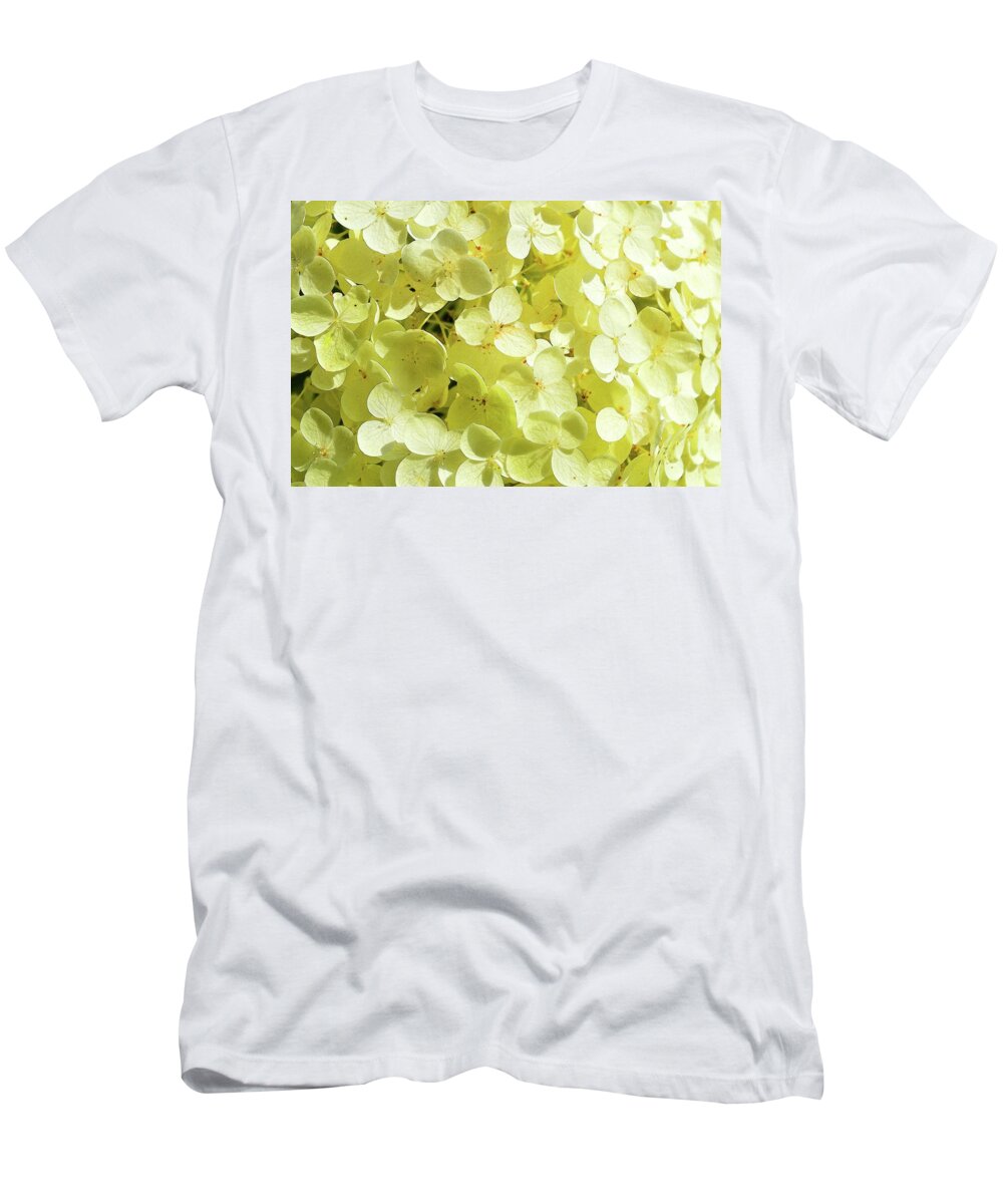 Abstract T-Shirt featuring the digital art Sunlight On The Hydrangea Two by Lyle Crump