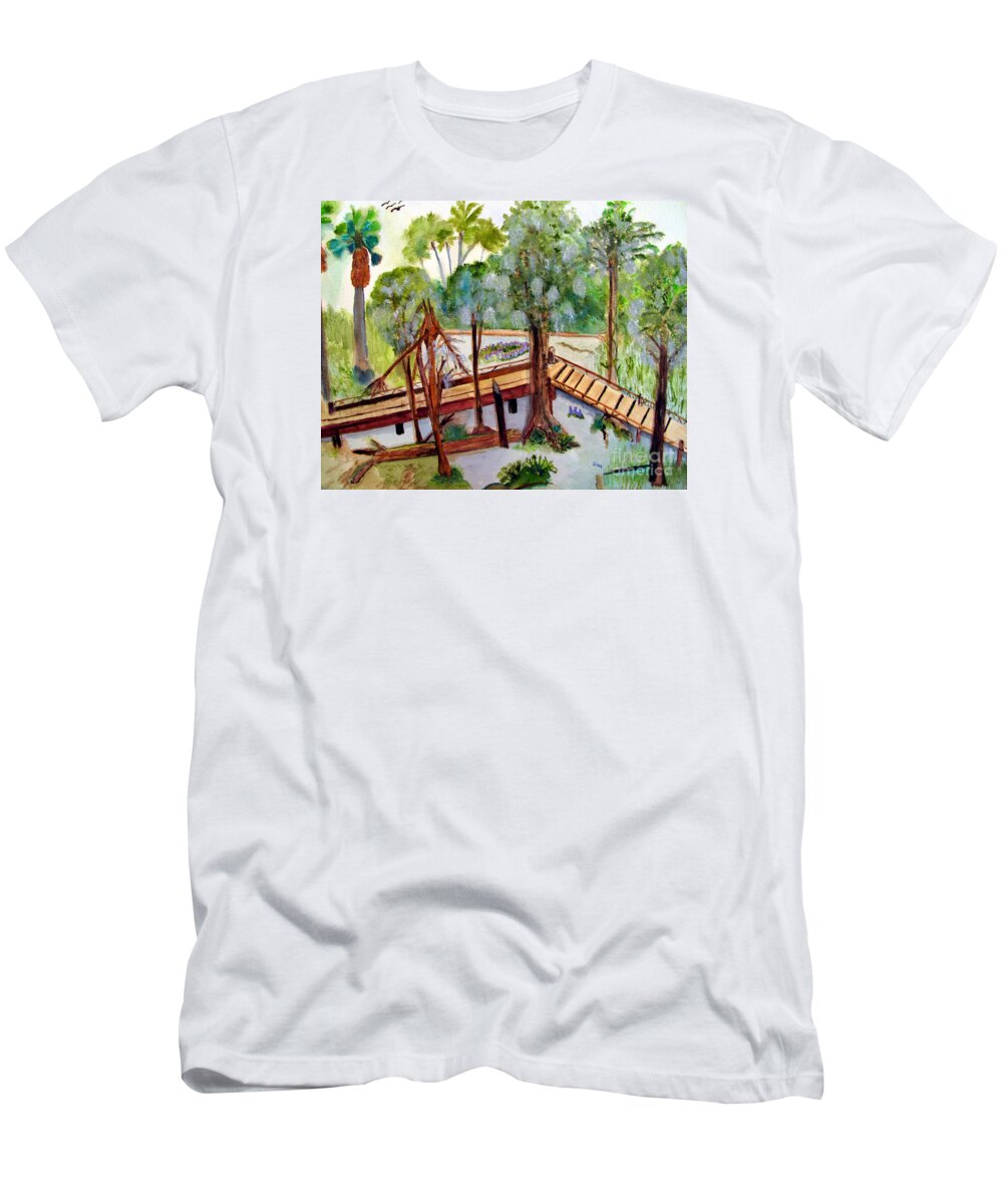 Florida T-Shirt featuring the painting Sunny Day in Central Florida by Sandy McIntire