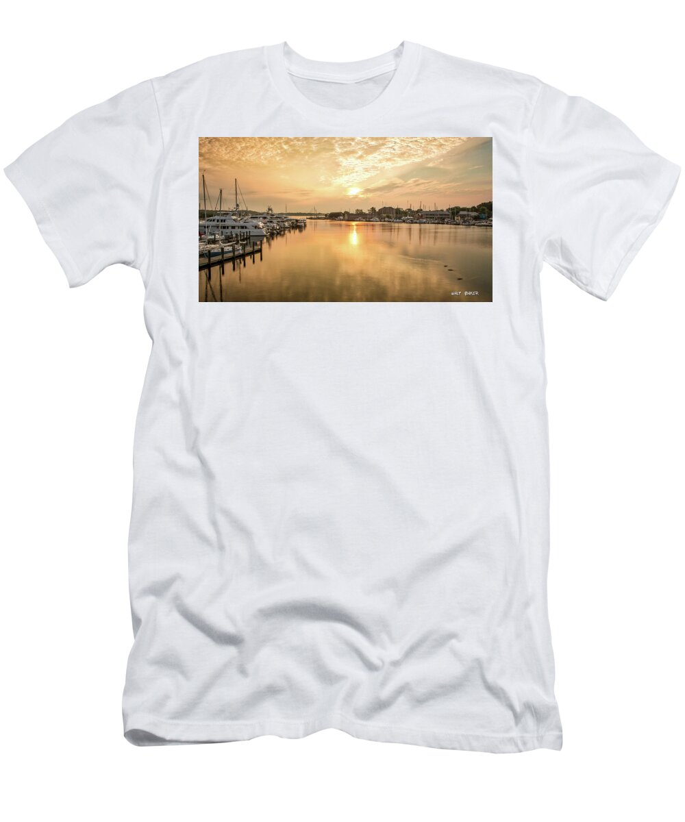 Spa Creek T-Shirt featuring the photograph Sunrise on Spa Creek by Walt Baker