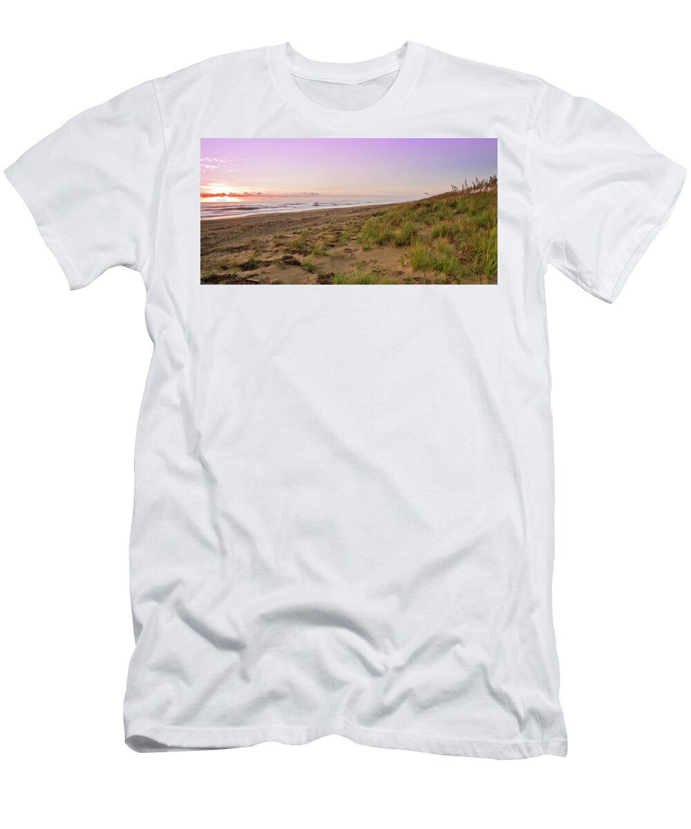 Atlantic T-Shirt featuring the photograph Sunrise Over Sand Dunes by Paul Riedinger