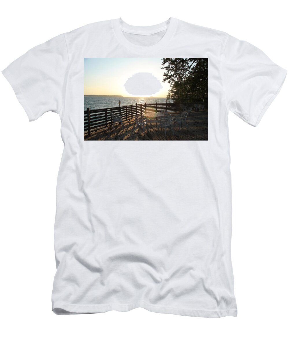 Holiday Sunset Stairs Sea Ocean Summer T-Shirt featuring the photograph Sunset by Ben Reuter
