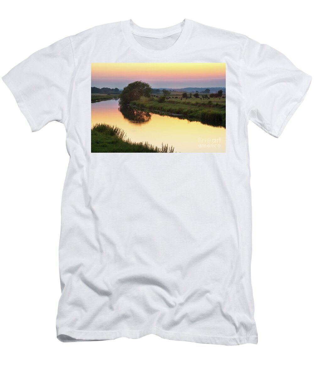 Sunset T-Shirt featuring the photograph Sunset on the River by Perry Rodriguez