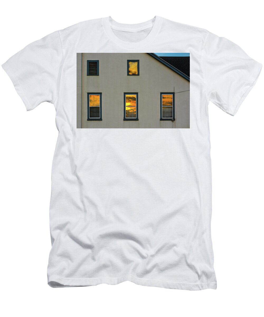 Sunset T-Shirt featuring the photograph Sunset Reflections on Chapel by Tana Reiff