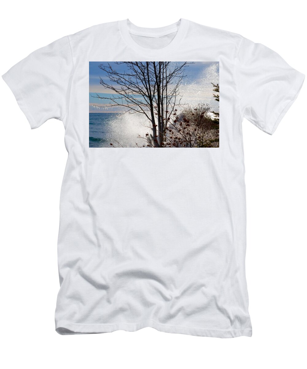 Lake Superior T-Shirt featuring the photograph Sunshine with a Splash by Hella Buchheim