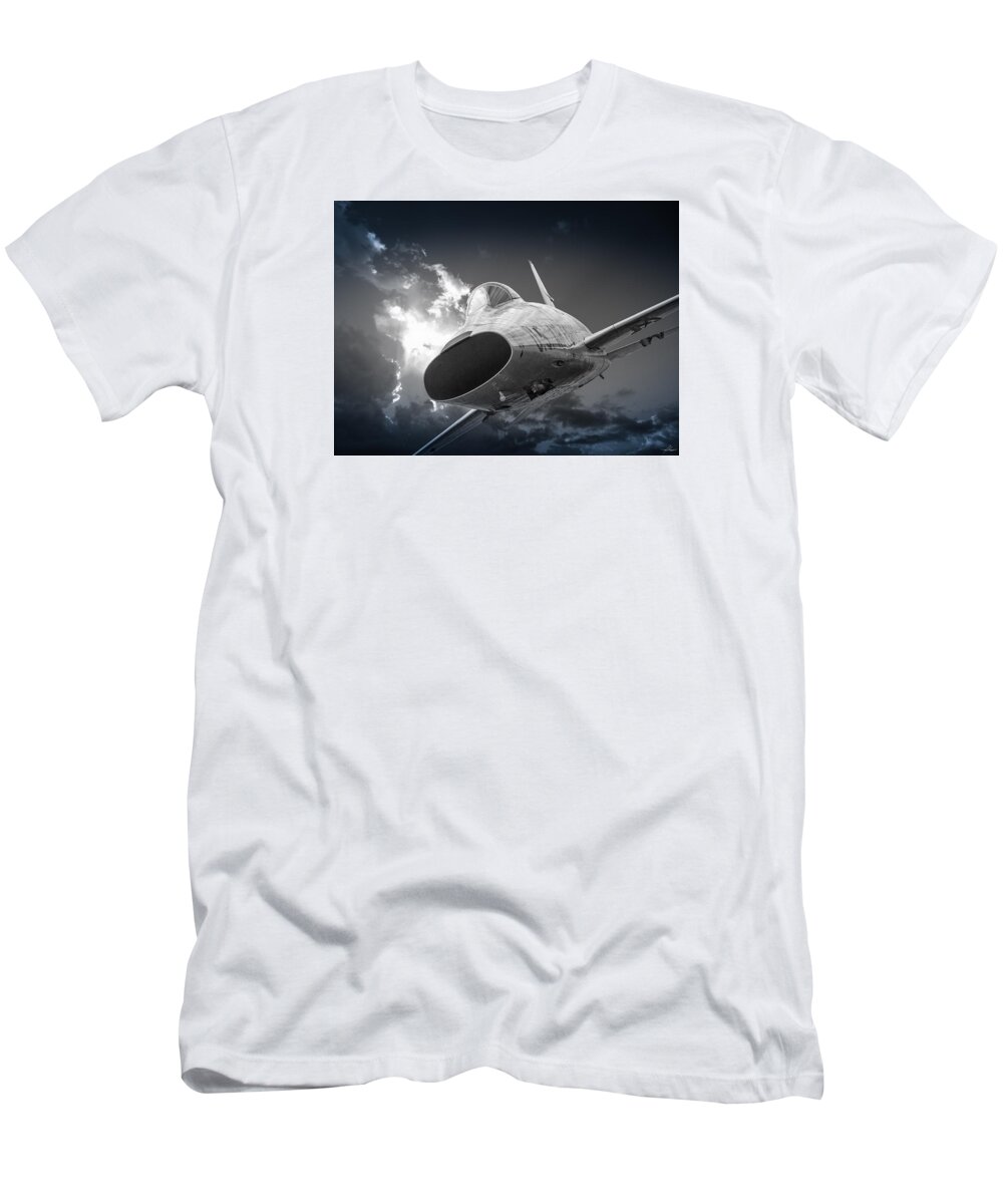 Super Sabre T-Shirt featuring the photograph Super Sabre Rolling in on the Target by Phil And Karen Rispin