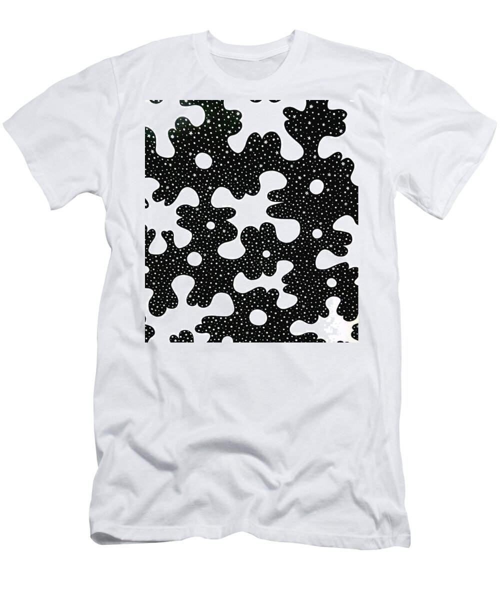 Black And White T-Shirt featuring the drawing Suspended Matrix by Red Gevhere
