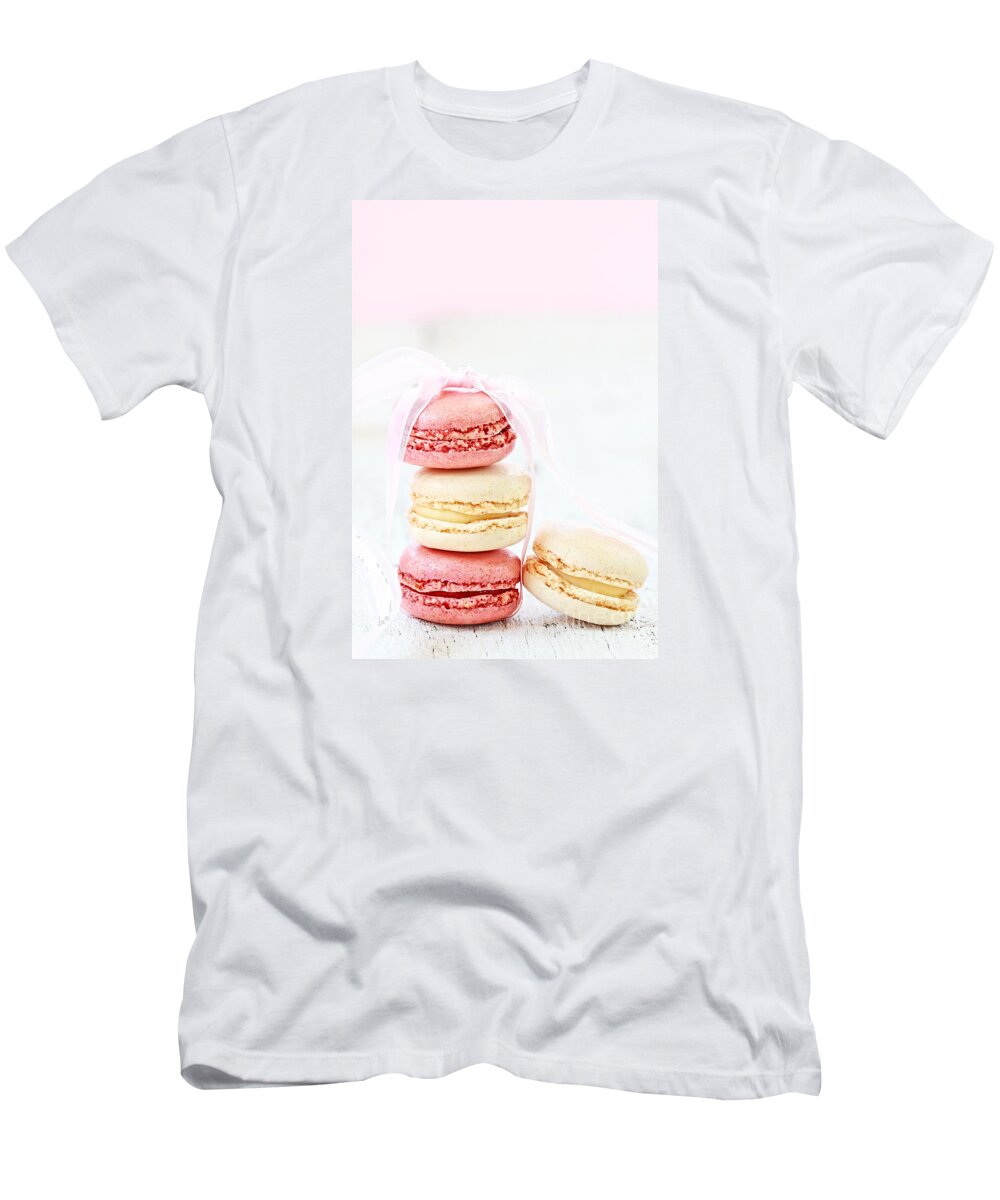 Macaron T-Shirt featuring the photograph Sweet French Macarons by Stephanie Frey