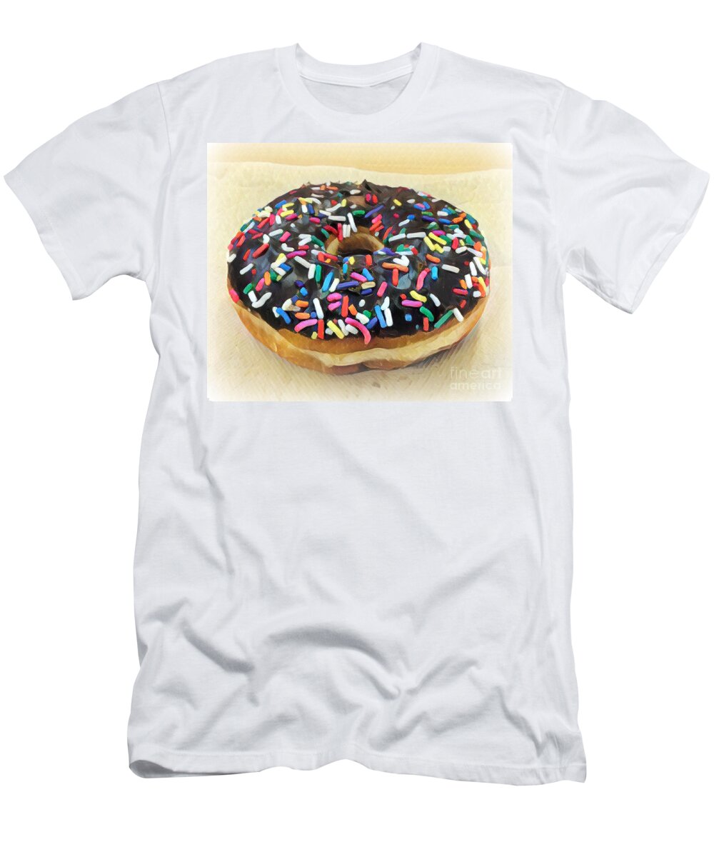 Sweet Indulgence - Donut T-Shirt featuring the photograph Sweet Indulgence - Donut by Miriam Danar