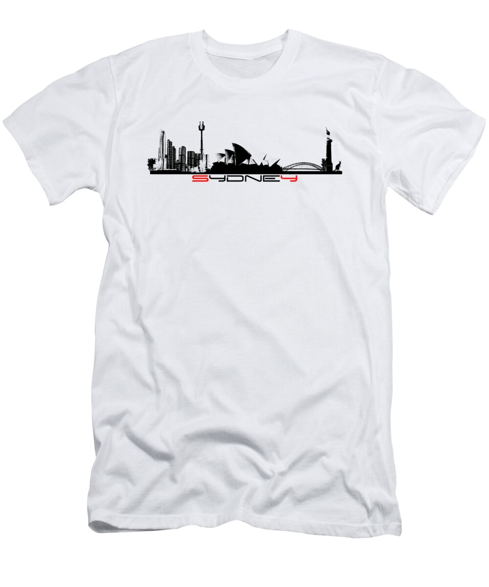 Sydney T-Shirt featuring the digital art Sydney skyline by Justyna Jaszke JBJart