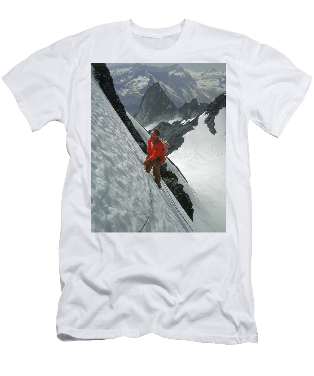 Eric Bjornstad T-Shirt featuring the photograph T-202707 Eric Bjornstad on Howser Peak by Ed Cooper Photography