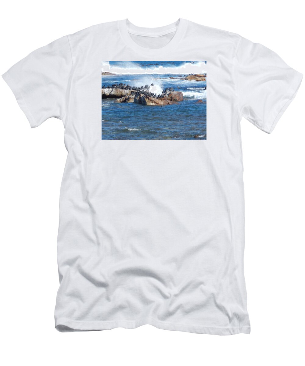 Birds T-Shirt featuring the photograph taking flight Capetown by Patrick Murphy