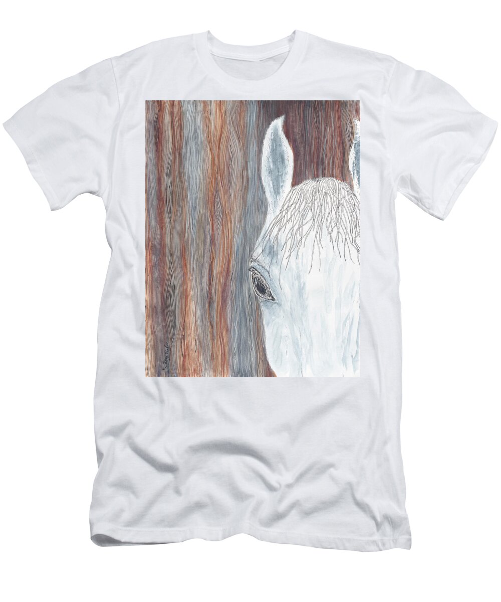 Horse T-Shirt featuring the painting Stalled by Kathryn Riley Parker