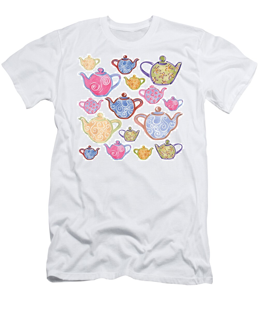 Tea T-Shirt featuring the digital art Tea For Two by Sarah Hough